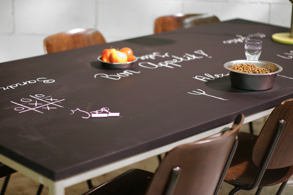 half acht Schema waarschijnlijkheid Industrial Vintage XL Schoolbord eettafel 2 x 1m – Dehuiszwaluw