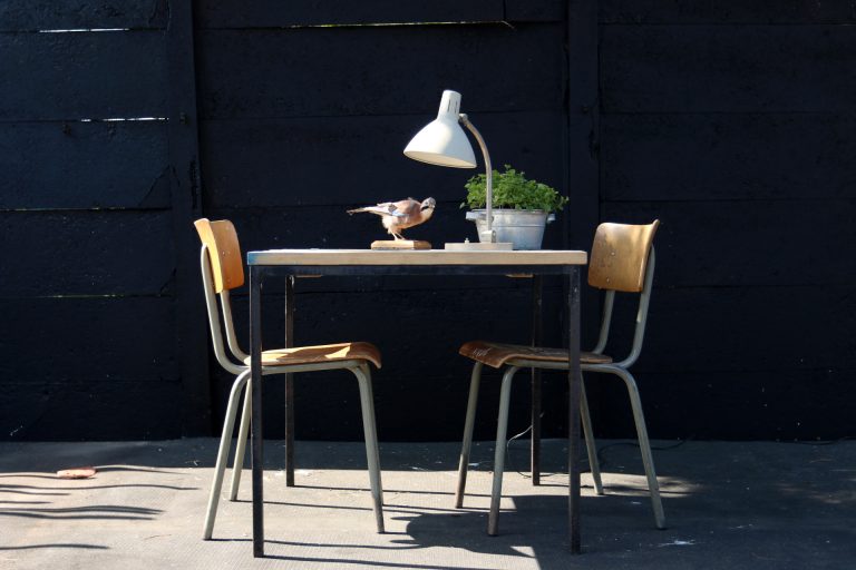 Industrieel Vintage Metaal Steigerhout Vierkant Kubus