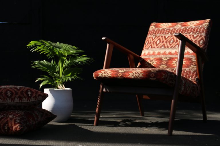 Vintage Design Fauteuil jaren 60 Teakhout en Warme tinten