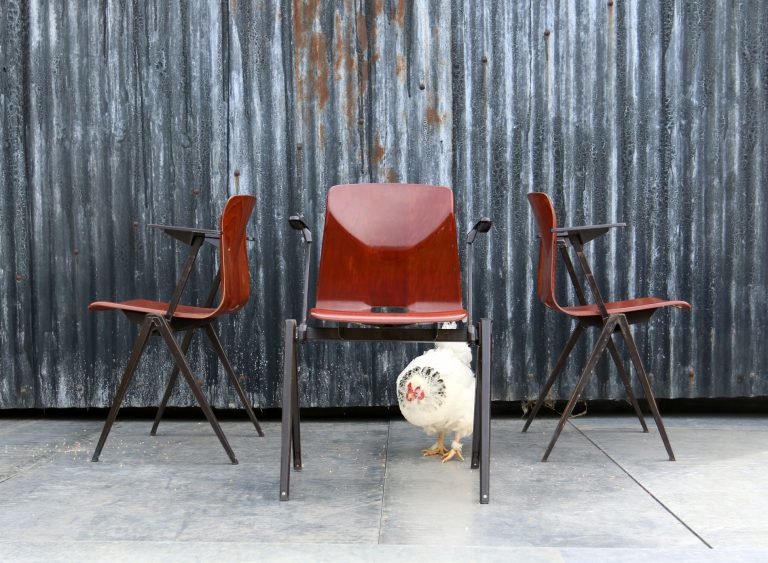 Industrieel Vintage Thur op Seat Prouve S22 Galvanitas schoolstoelen