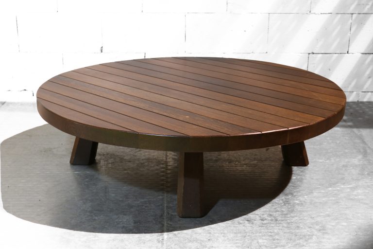 Massieve Wenge Zware Brutalist Massief Houten Salontafel vintage industrieel