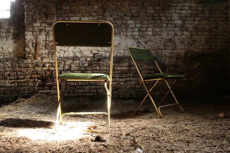 Vintage Klapstoelen Eclectisch Frans Jaren 60 Groen – Goud