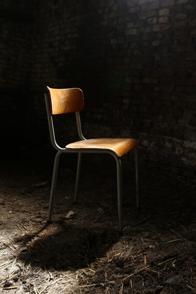 Industrieel Vintage Schoolstoelen Lichtgrijs frame