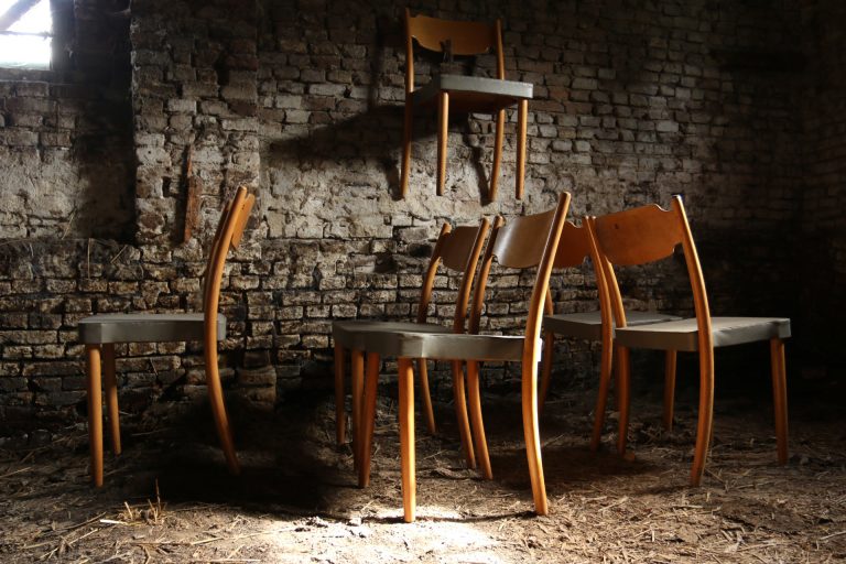 Industrieel Vintage Gebr. Verhouden Schoolstoelen Caféstoelen