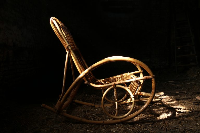 Vintage Design Franco Albini style Rotan Schommelstoel jaren 60