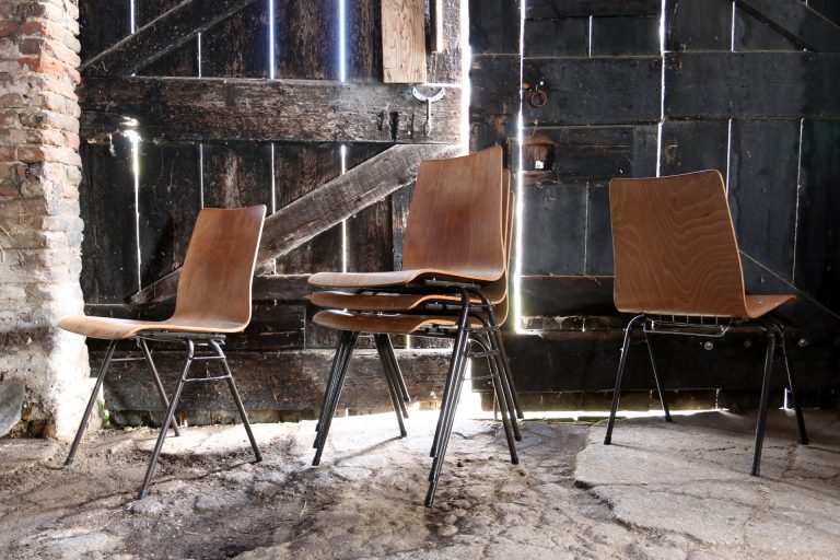Industrieel Vintage Kuipstoelen Schoolstoelen V-vorm Schakelbaar