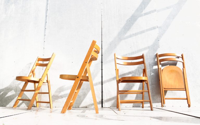 Industrieel Vintage licht houten Klapstoelen jaren 60