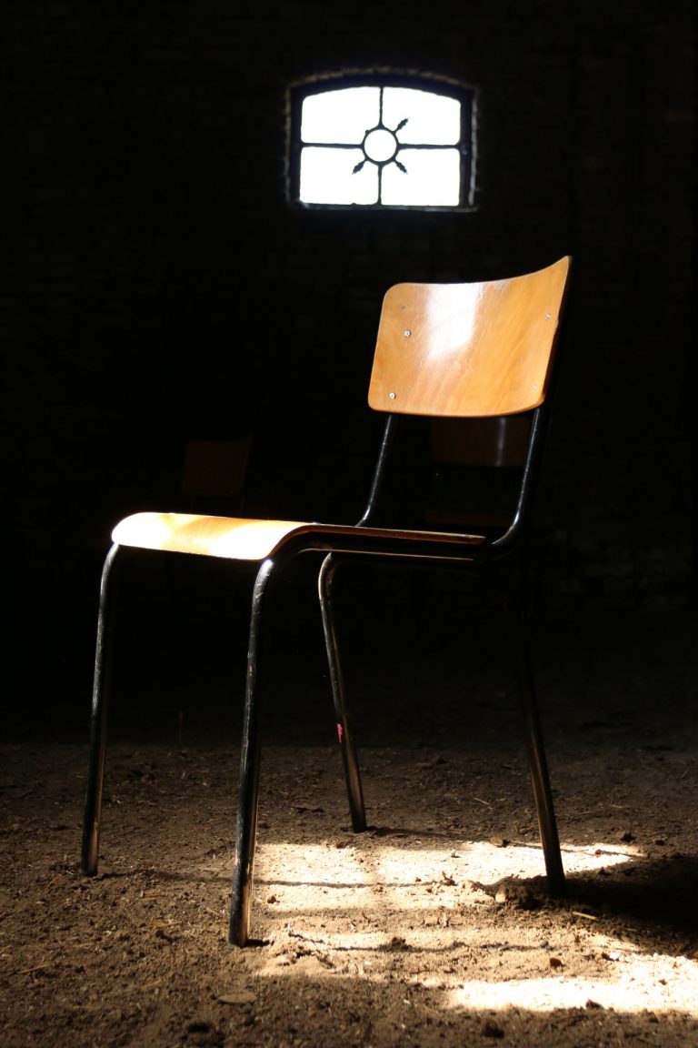 Industrieel Vintage Schoolstoelen Zwart frame Obumex