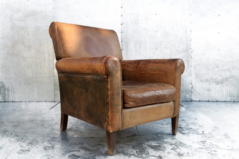 Industrieel Vintage Schapenleren fauteuil stoer