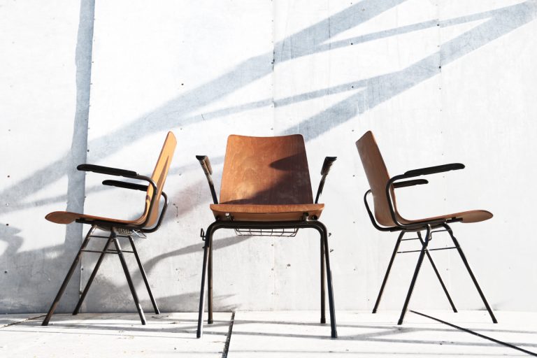Industrieel Vintage Kuipstoelen Schoolstoelen V-vorm Schakelbaar armleuning