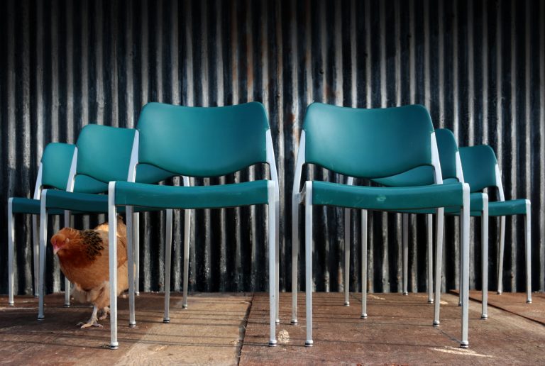 Industrieel Vintage Kusch & Co Prof. Hans Ell Stacking chairs Petrol