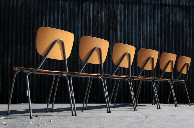 Industrieel Vintage Schoolstoelen Kho Liang Ie Grijs