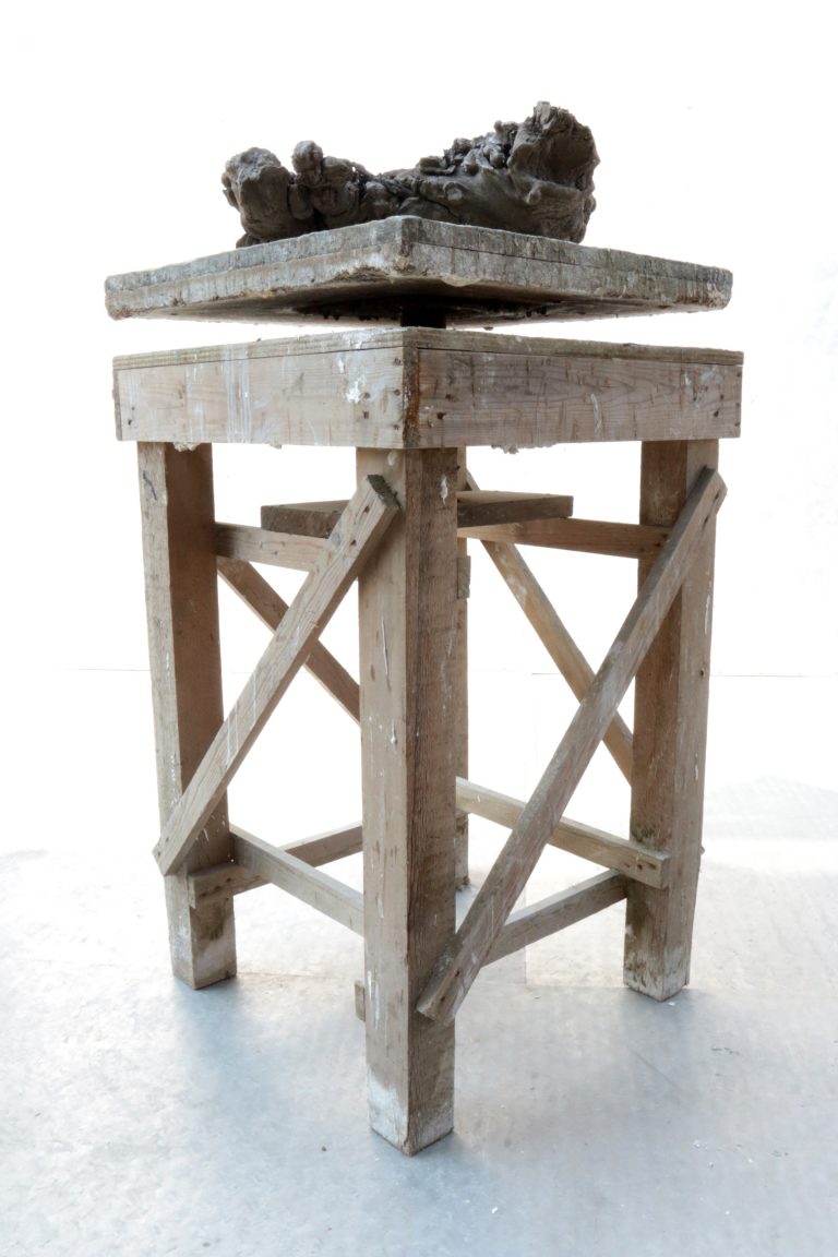 Industrieel Vintage Werktafel van de Beeldhouwer / Ceramist / Kunstenaar