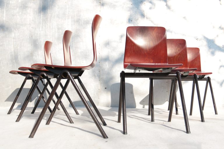 Industrieel Vintage Thur op Seat Galvanitas S30 Schoolstoelen