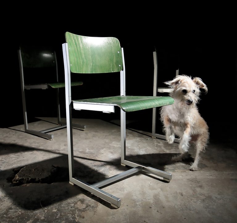 Industrieel Vintage Schoolstoelen Groen Zilvergrijs