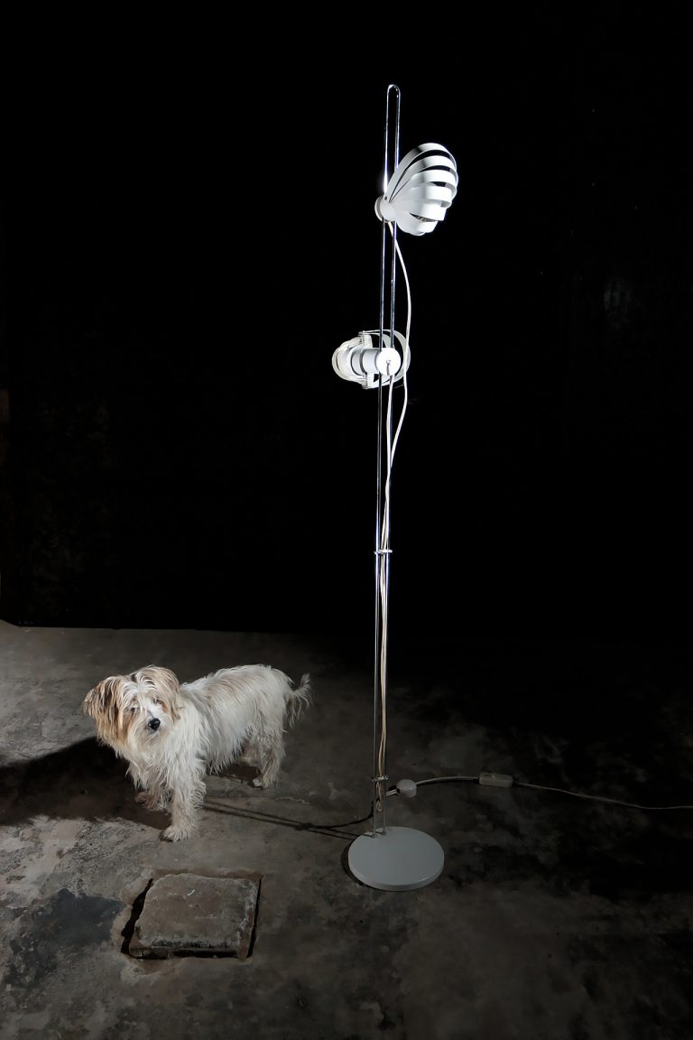 Vintage Design staande lamp met lamellen