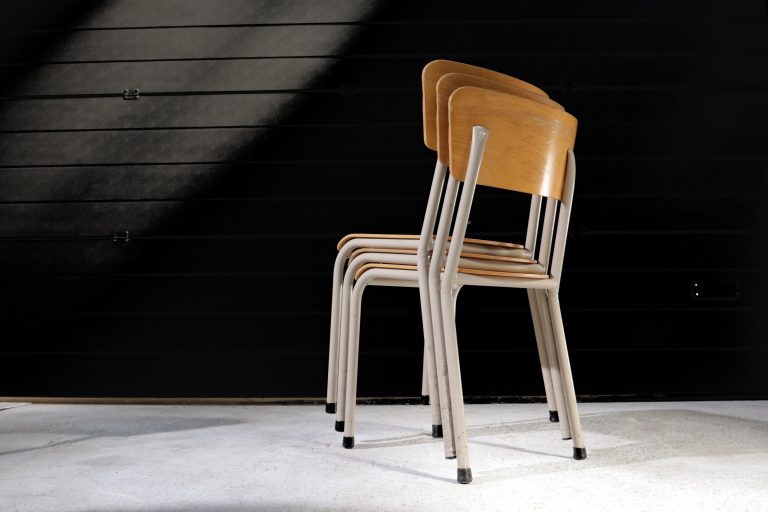 Industrieel Vintage Blonde Schoolstoelen jaren 70