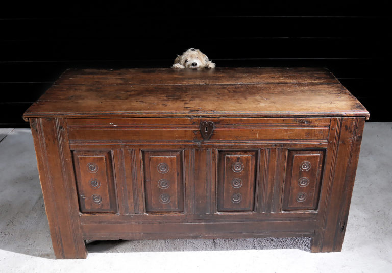 Antique Grand Wabi Sabi Perfect Imperfect 17th Century Chest