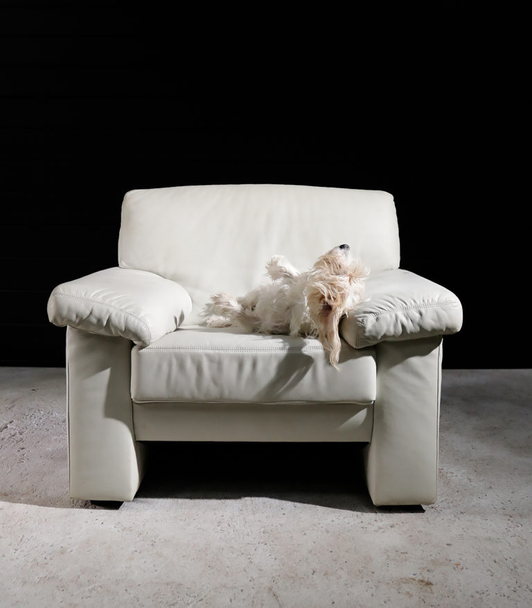 Super Vette Wit Leren Fauteuil uit de jaren 80