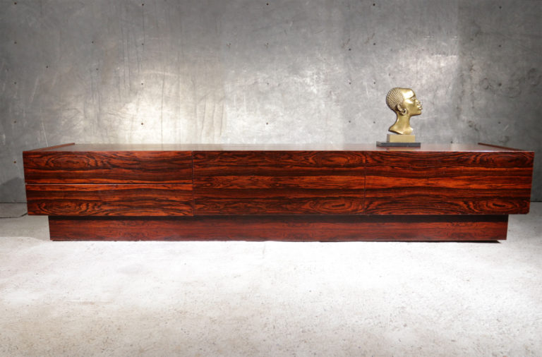 TOP! Strak Vintage Design Lang en laag Dressoir Palissander jaren 60