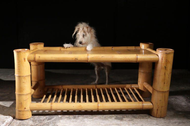 Vintage Boho Design Bamboe salontafel jaren 80