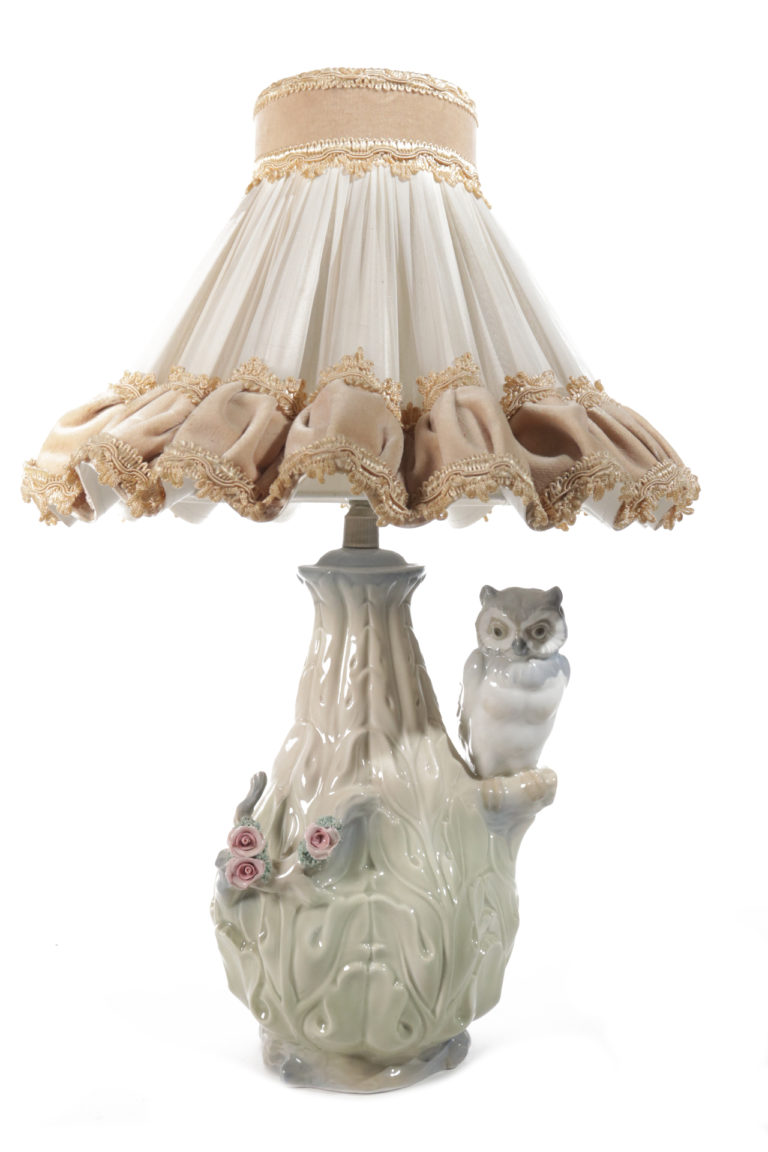 Vintage Perceval Valencia lamp met uil jaren 60