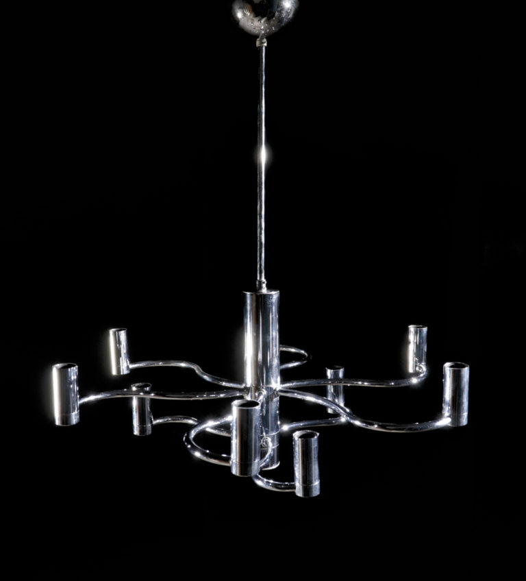 Vintage Design Gaetano Sciolari  hanglamp chroom