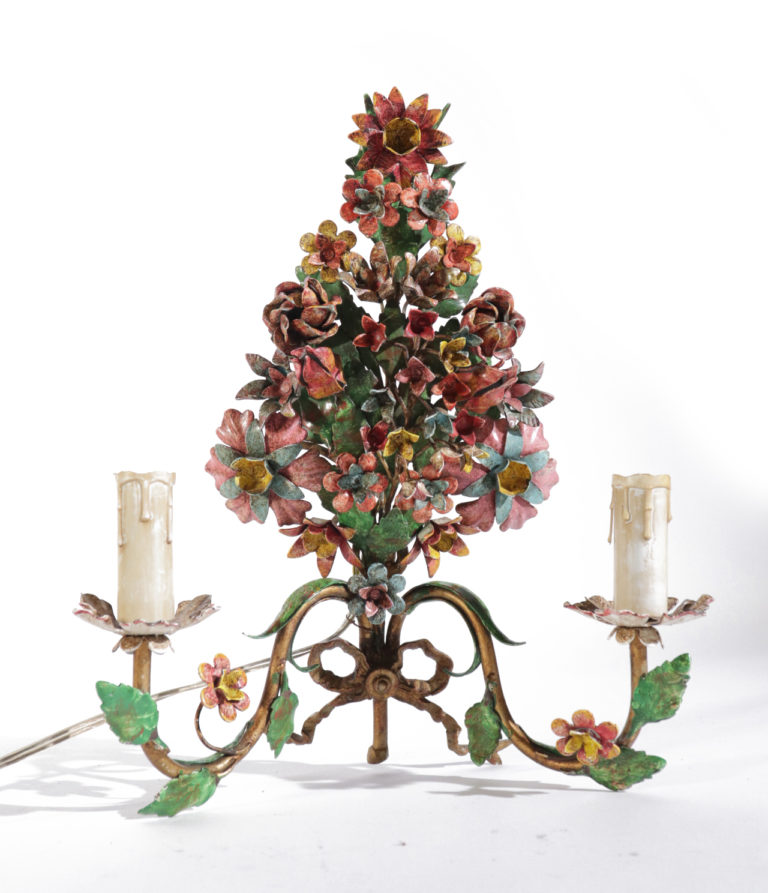 Frans Vintage Design Bloemen Wandlamp 70’s