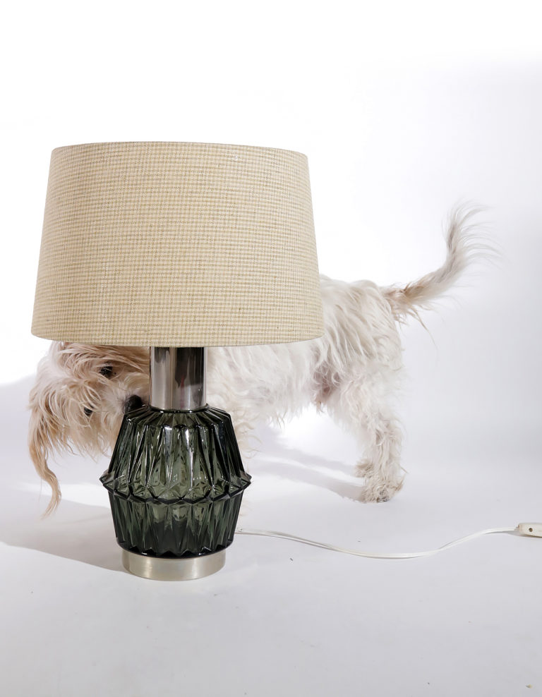 Vintage Design Glass Table Lamp 60s