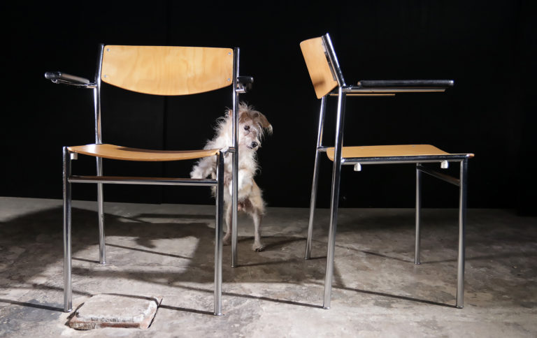 Industrieel Vintage Gijs van der Sluis Schoolstoelen Chroom armleuning