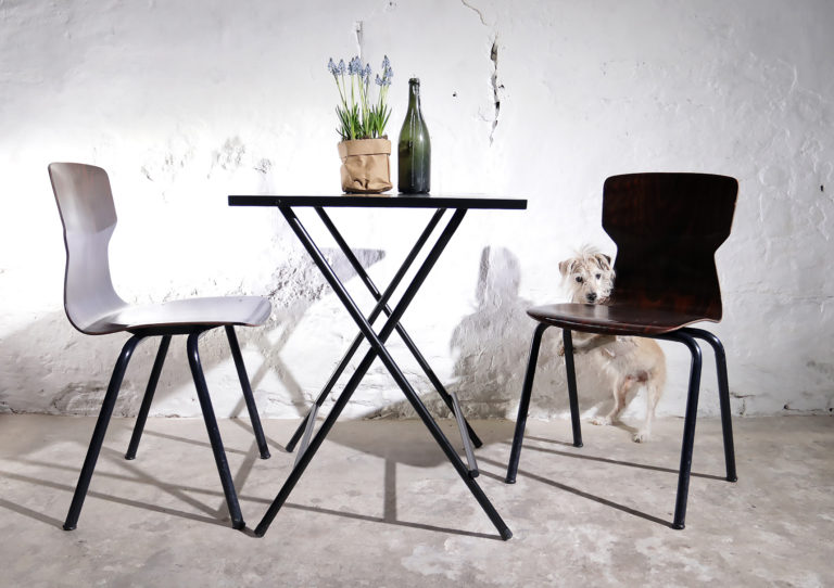 Industrieel Vintage OBO Eromes Pagholz schoolstoelen
