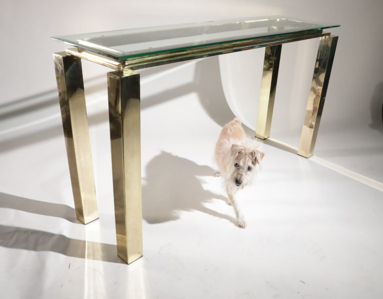 Hollywood Regency Messing Sidetable jaren 80