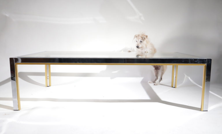 Hollywood Regency Italian Coffee Table by Renato Zevi 1970 Chroom