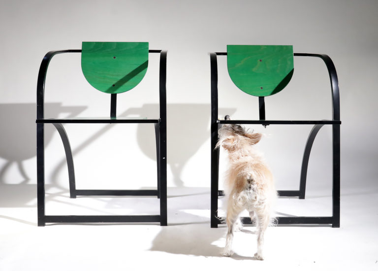 Memphis Design KFF Cosinus Stoelen Groen Zwart jaren 80
