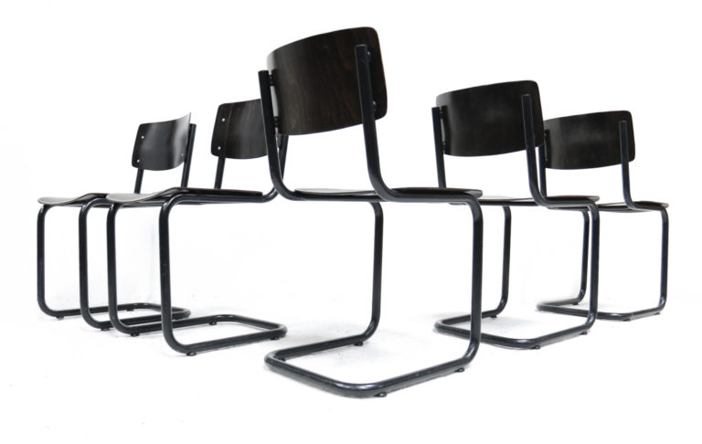 Dutch Design Midcentury Marcel Breuer style Ahrend Dining Chairs, 1970