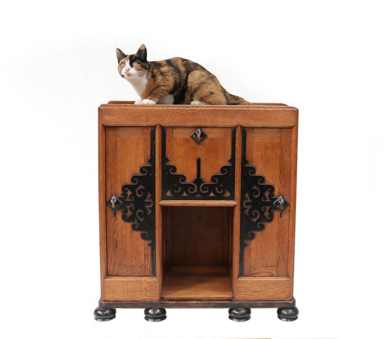 Rare Art Deco Amsterdam School Dutch Cabinet, circa 1920