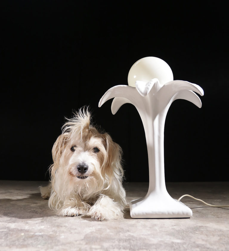 Hollywood regency Eighties Palmlamp wit