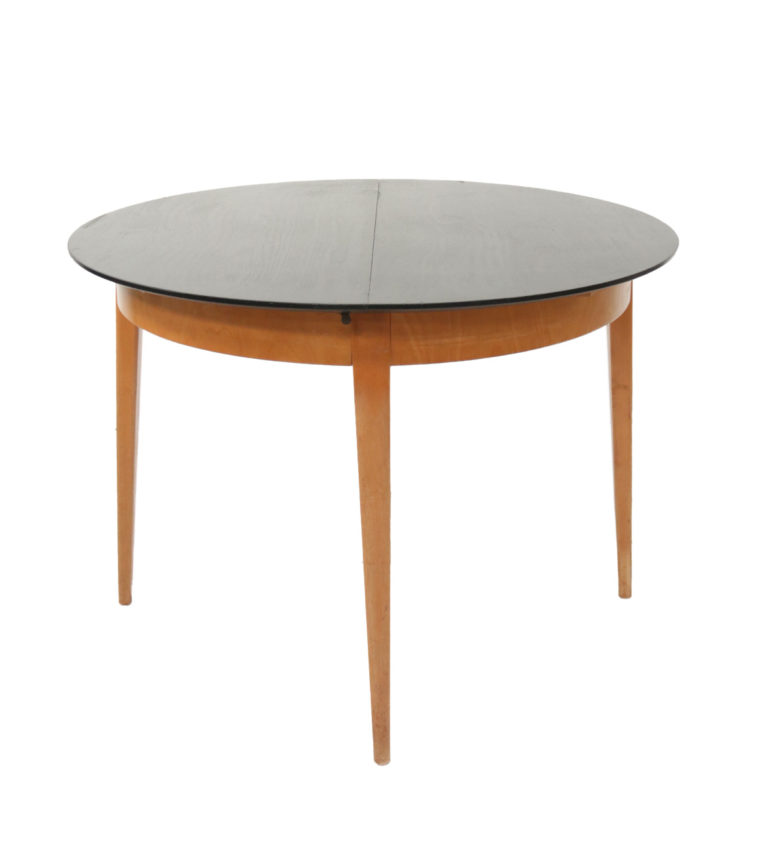 Cees Braakman Pastoe Berkenserie ronde uitschuif- tafel Bi-Color