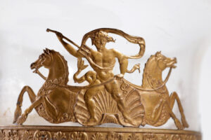 Franse Empire tazza vuurverguld brons marmer glas – foto 2