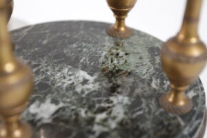 Franse Empire tazza vuurverguld brons marmer glas – foto 3