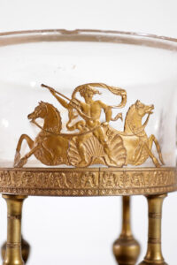 Franse Empire tazza vuurverguld brons marmer glas – foto 5