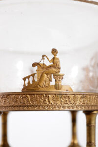 Franse Empire tazza vuurverguld brons marmer glas – foto 9
