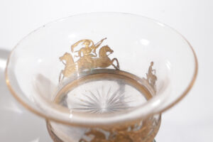 Franse Empire tazza vuurverguld brons marmer glas – foto 11