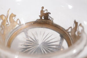 Franse Empire tazza vuurverguld brons marmer glas – foto 13
