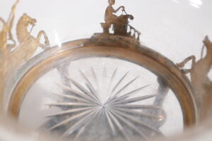 Franse Empire tazza vuurverguld brons marmer glas – foto 14