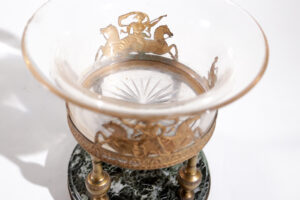Franse Empire tazza vuurverguld brons marmer glas – foto 15