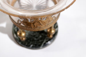 Franse Empire tazza vuurverguld brons marmer glas – foto 17