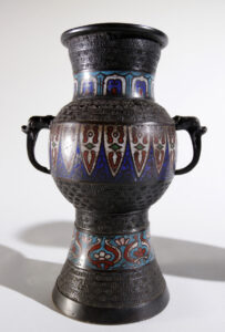 Japanse bronzen cloisonné champlevé vaas 19e eeuw – foto 2