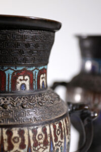 Japanse bronzen cloisonné champlevé vaas 19e eeuw – foto 6