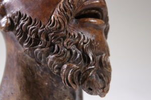 Levensgroot gesneden houten sculptuur mannenhoofd circa 1700 – foto 6